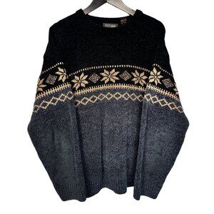 Vintage Black and Cream Crewneck Grandpa Sweater